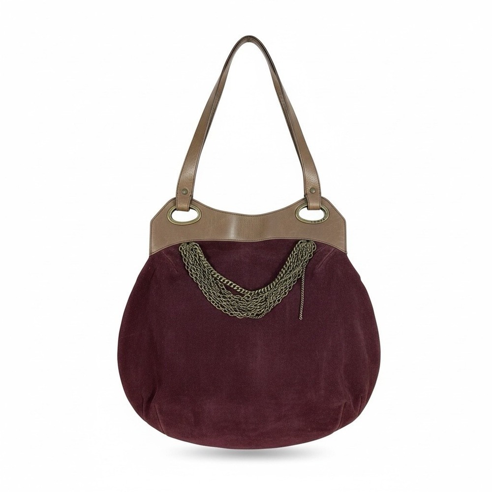 Vintage Y2K Juicy Couture Purple Hobo Shoulder Bag Chain Purse Large